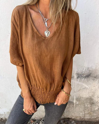 Muse - Camiseta Boho de cuello en V
