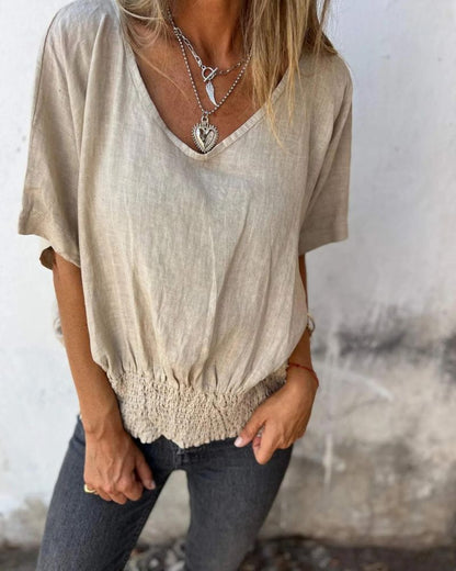 Muse - Camiseta Boho de cuello en V