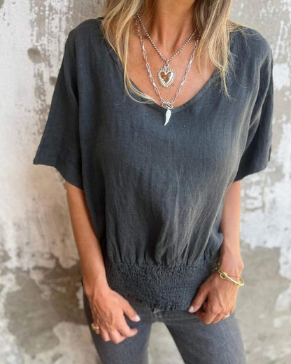 Muse - Camiseta Boho de cuello en V
