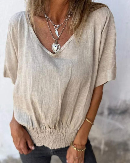 Muse - Camiseta Boho de cuello en V
